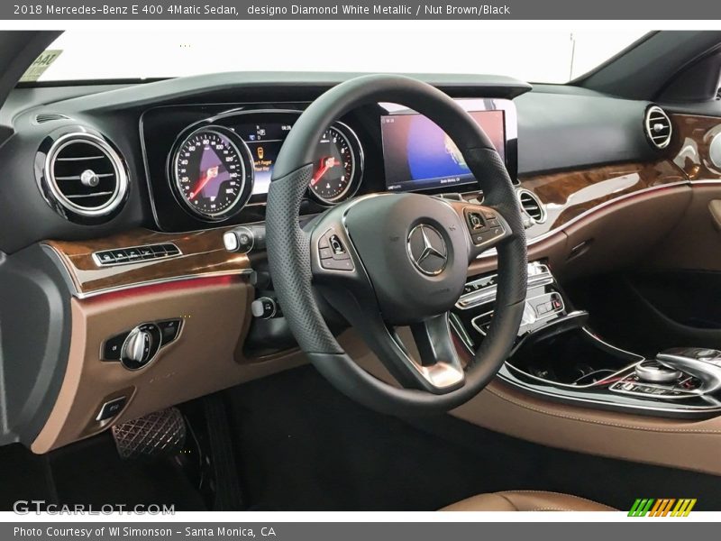 designo Diamond White Metallic / Nut Brown/Black 2018 Mercedes-Benz E 400 4Matic Sedan