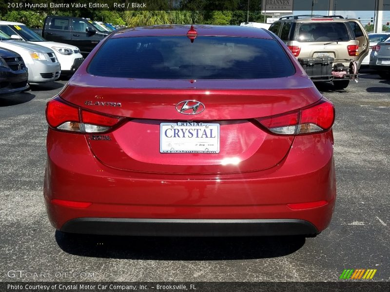 Red / Black 2016 Hyundai Elantra Value Edition