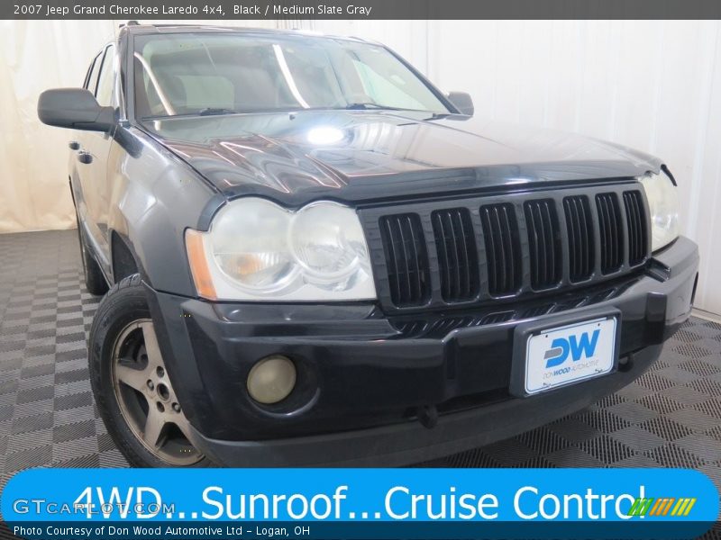 Black / Medium Slate Gray 2007 Jeep Grand Cherokee Laredo 4x4
