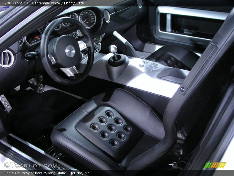 2006 Ford GT, Centennial White/Sonic Blue  / Ebony Black Leather, Interior - 2006 Ford GT 