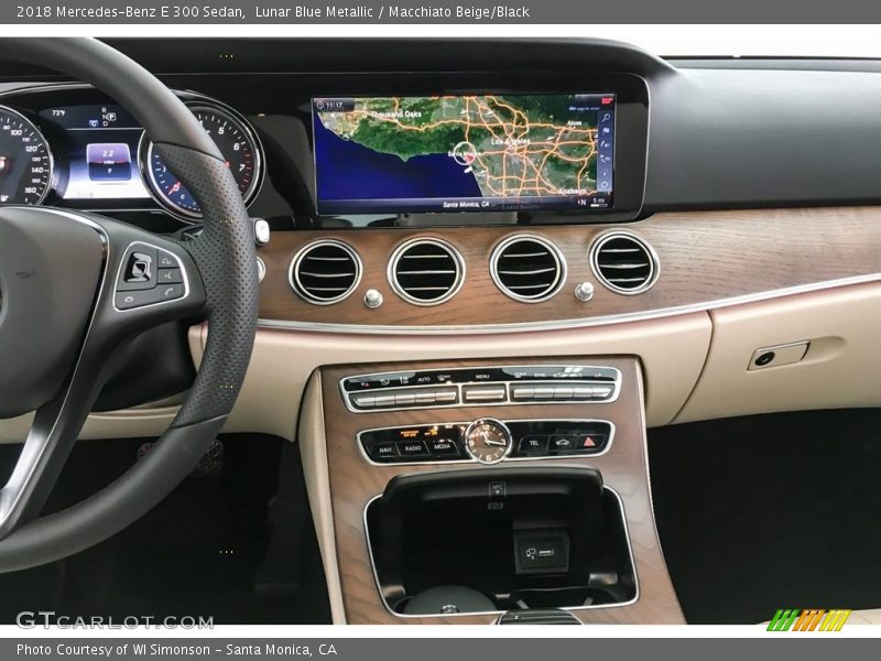 Lunar Blue Metallic / Macchiato Beige/Black 2018 Mercedes-Benz E 300 Sedan
