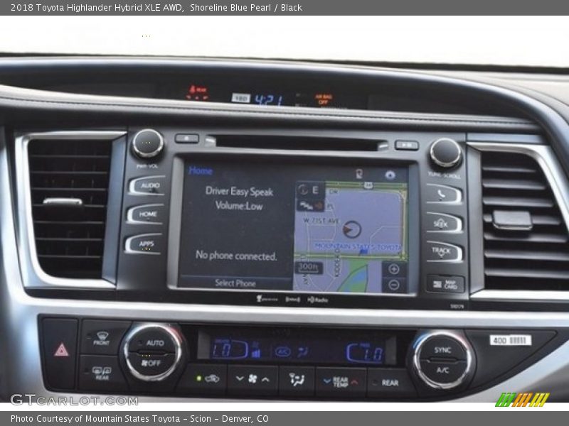 Shoreline Blue Pearl / Black 2018 Toyota Highlander Hybrid XLE AWD