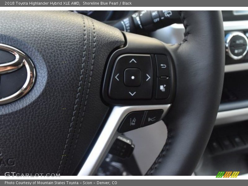 Shoreline Blue Pearl / Black 2018 Toyota Highlander Hybrid XLE AWD