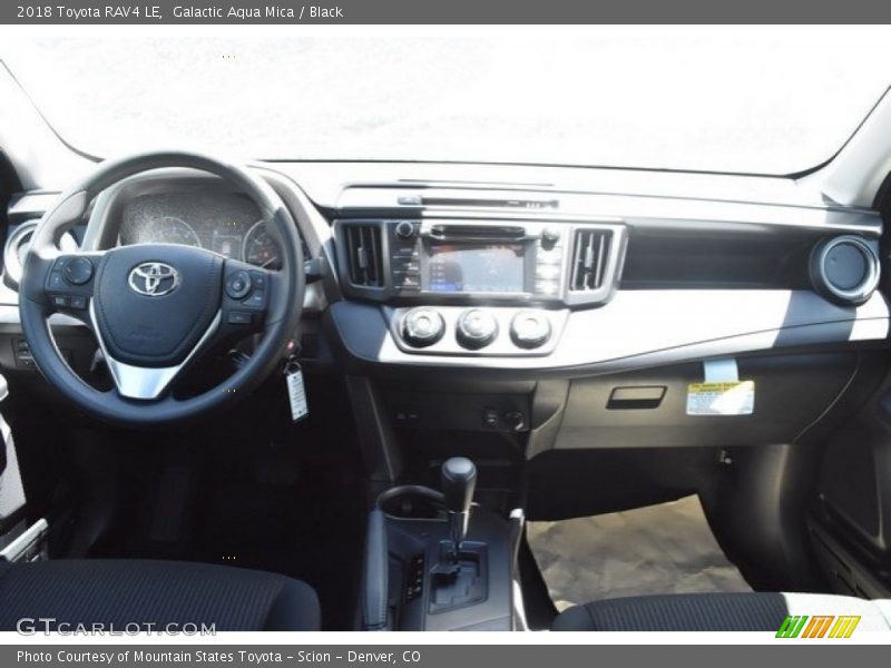 Galactic Aqua Mica / Black 2018 Toyota RAV4 LE