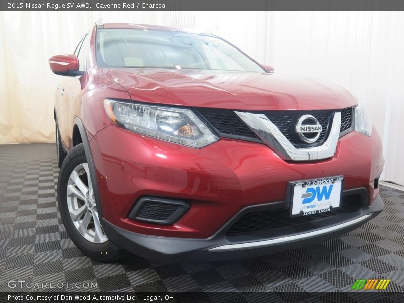 Cayenne Red / Charcoal 2015 Nissan Rogue SV AWD