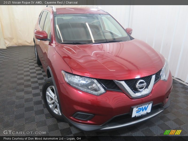 Cayenne Red / Charcoal 2015 Nissan Rogue SV AWD