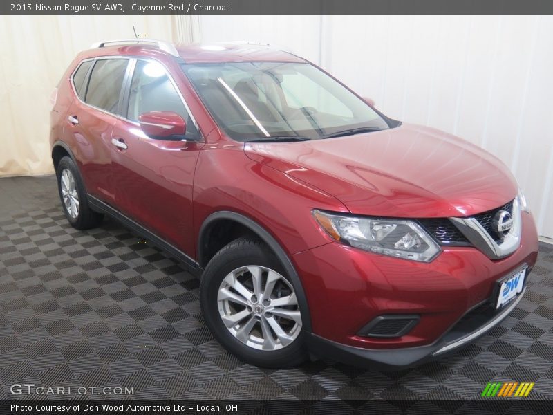 Cayenne Red / Charcoal 2015 Nissan Rogue SV AWD