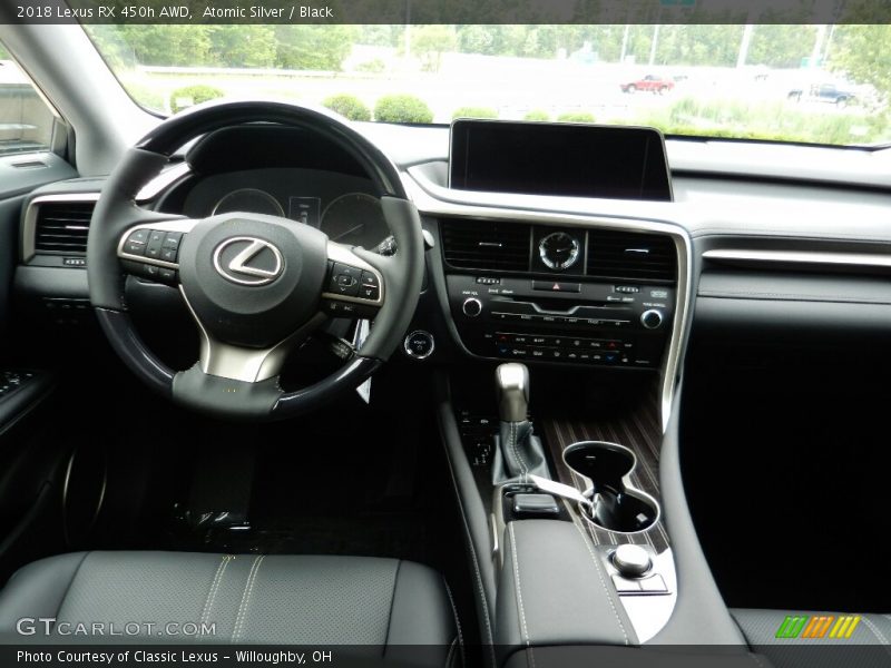 Atomic Silver / Black 2018 Lexus RX 450h AWD