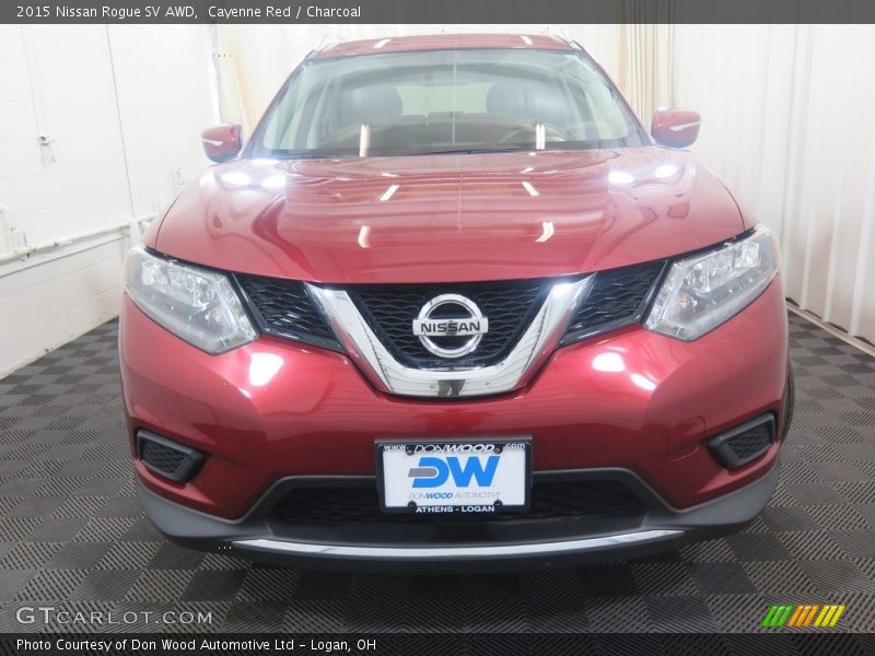 Cayenne Red / Charcoal 2015 Nissan Rogue SV AWD