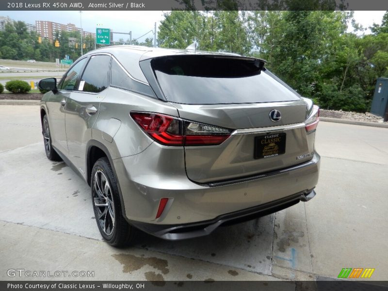 Atomic Silver / Black 2018 Lexus RX 450h AWD