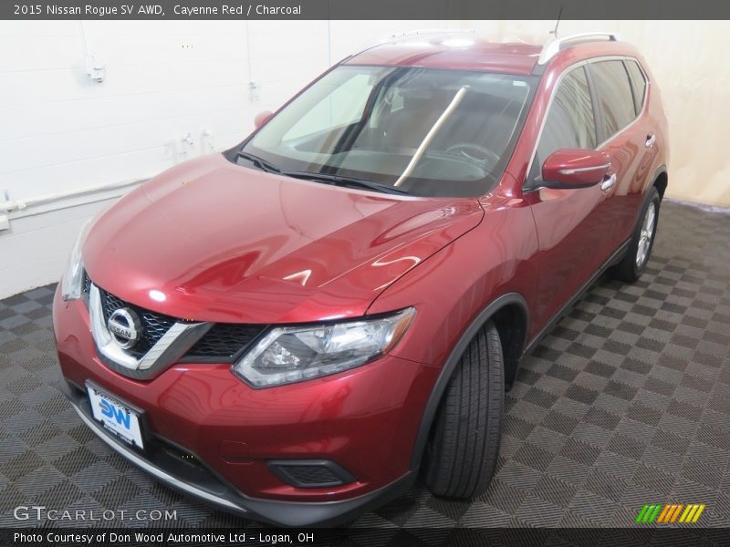 Cayenne Red / Charcoal 2015 Nissan Rogue SV AWD