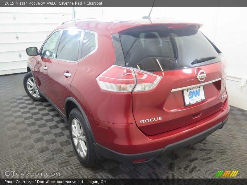 Cayenne Red / Charcoal 2015 Nissan Rogue SV AWD