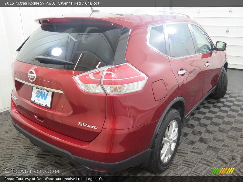 Cayenne Red / Charcoal 2015 Nissan Rogue SV AWD