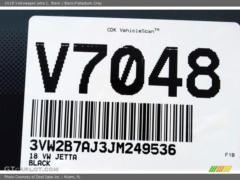 Black / Black/Palladium Gray 2018 Volkswagen Jetta S