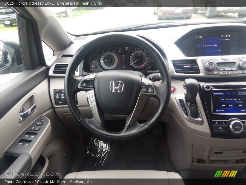 Crystal Black Pearl / Gray 2015 Honda Odyssey EX-L