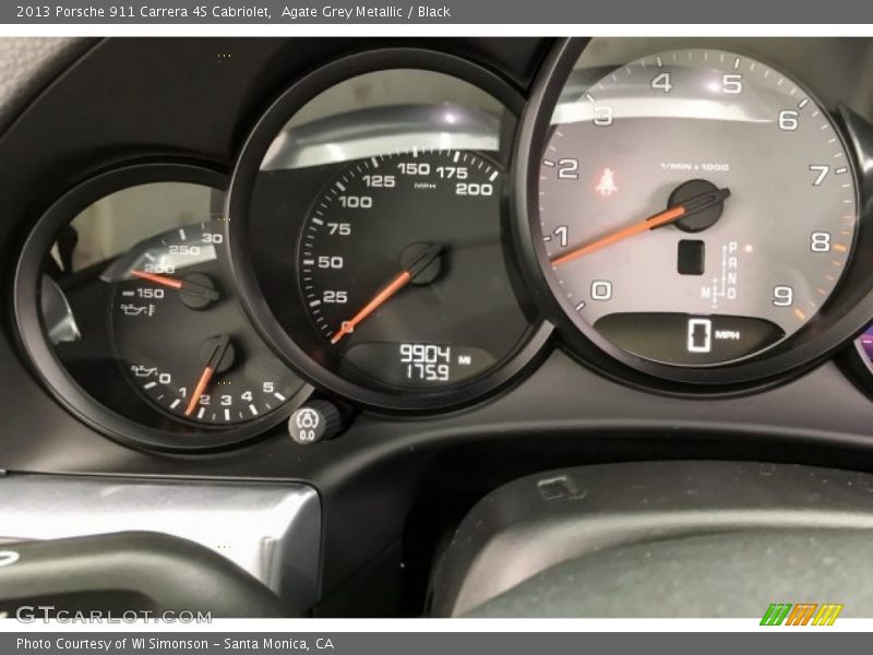 Agate Grey Metallic / Black 2013 Porsche 911 Carrera 4S Cabriolet