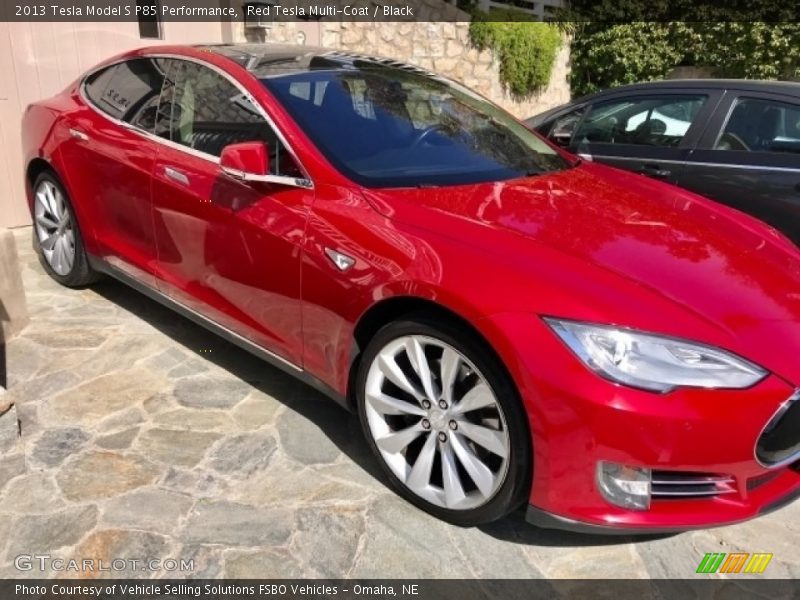 Red Tesla Multi-Coat / Black 2013 Tesla Model S P85 Performance