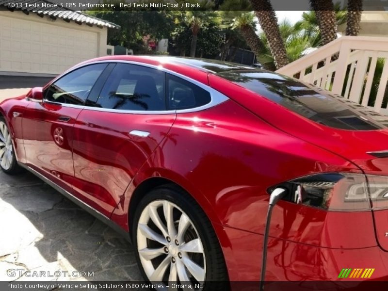 Red Tesla Multi-Coat / Black 2013 Tesla Model S P85 Performance