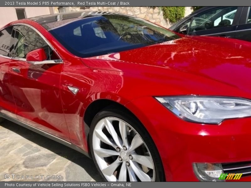 Red Tesla Multi-Coat / Black 2013 Tesla Model S P85 Performance