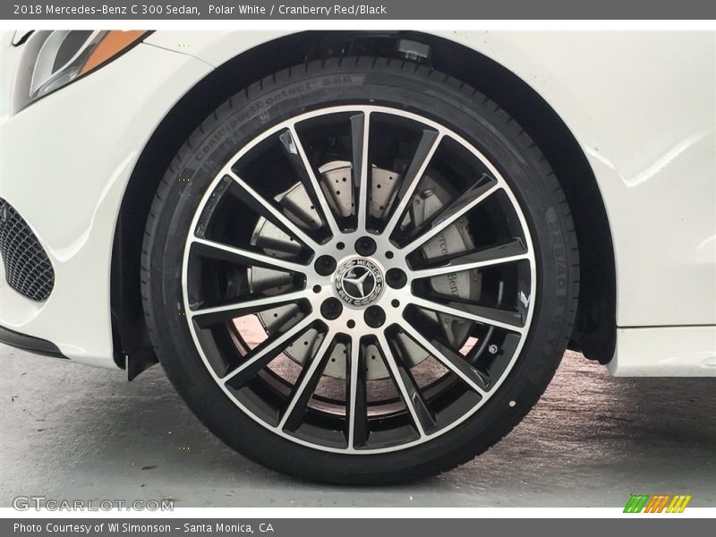 Polar White / Cranberry Red/Black 2018 Mercedes-Benz C 300 Sedan