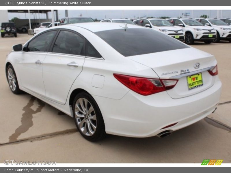 Shimmering White / Black 2012 Hyundai Sonata SE