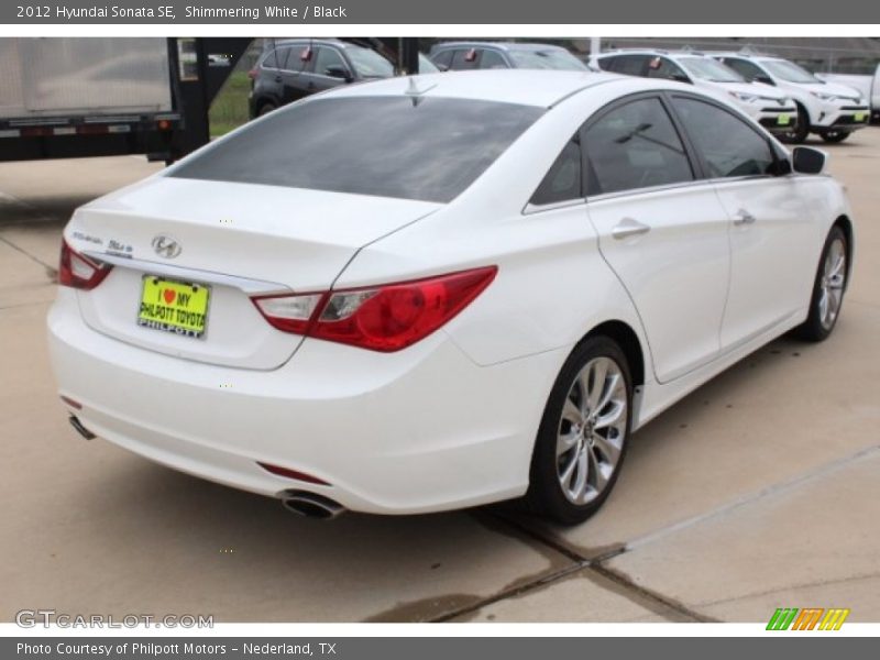 Shimmering White / Black 2012 Hyundai Sonata SE