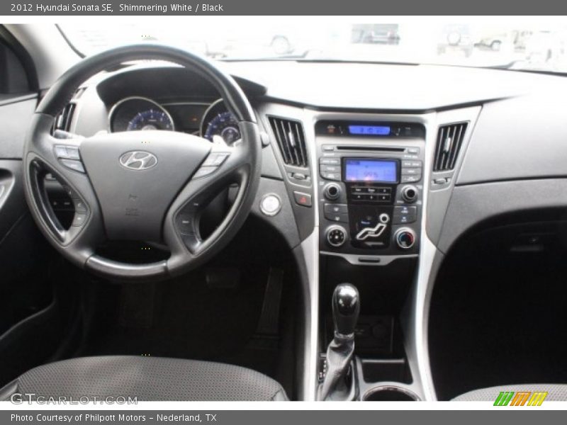 Shimmering White / Black 2012 Hyundai Sonata SE