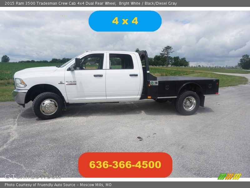 Bright White / Black/Diesel Gray 2015 Ram 3500 Tradesman Crew Cab 4x4 Dual Rear Wheel