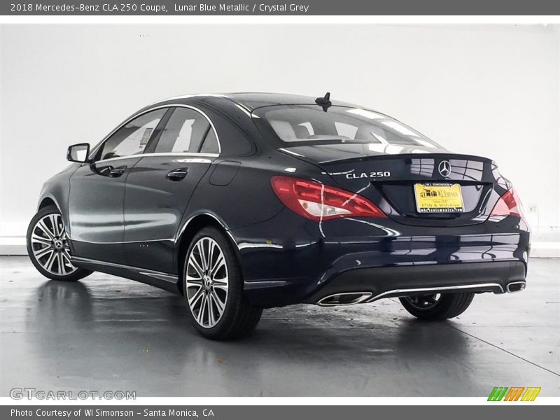 Lunar Blue Metallic / Crystal Grey 2018 Mercedes-Benz CLA 250 Coupe