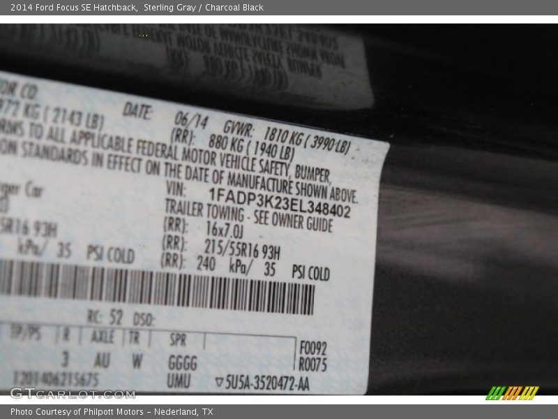 Sterling Gray / Charcoal Black 2014 Ford Focus SE Hatchback