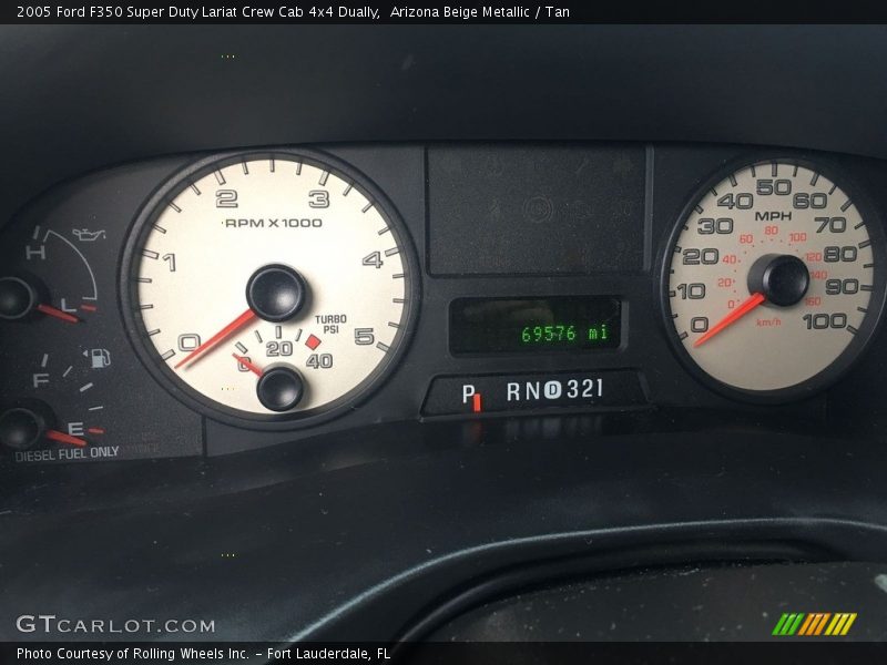 Arizona Beige Metallic / Tan 2005 Ford F350 Super Duty Lariat Crew Cab 4x4 Dually