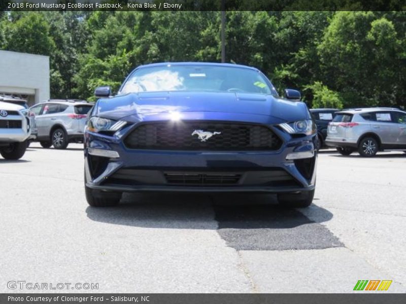 Kona Blue / Ebony 2018 Ford Mustang EcoBoost Fastback