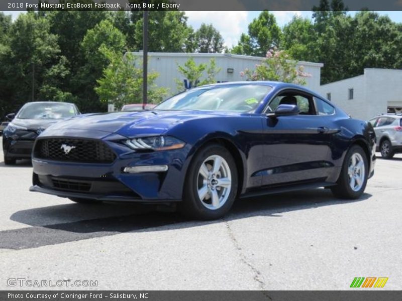 Kona Blue / Ebony 2018 Ford Mustang EcoBoost Fastback