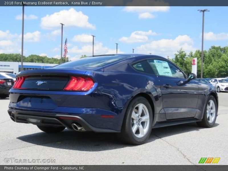 Kona Blue / Ebony 2018 Ford Mustang EcoBoost Fastback