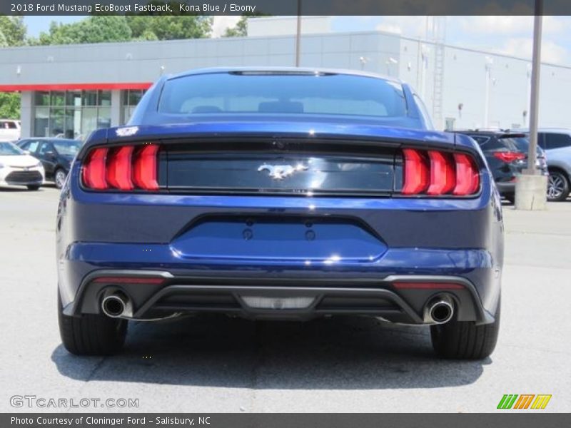 Kona Blue / Ebony 2018 Ford Mustang EcoBoost Fastback