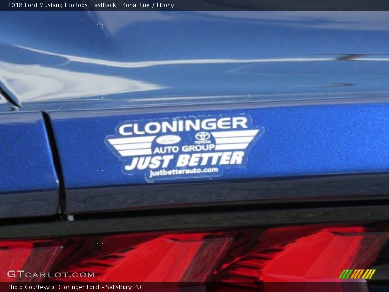 Kona Blue / Ebony 2018 Ford Mustang EcoBoost Fastback