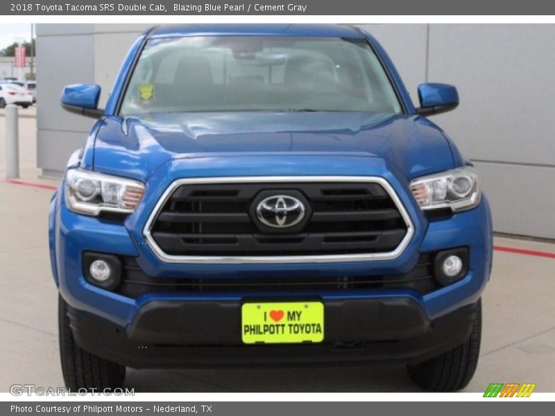 Blazing Blue Pearl / Cement Gray 2018 Toyota Tacoma SR5 Double Cab