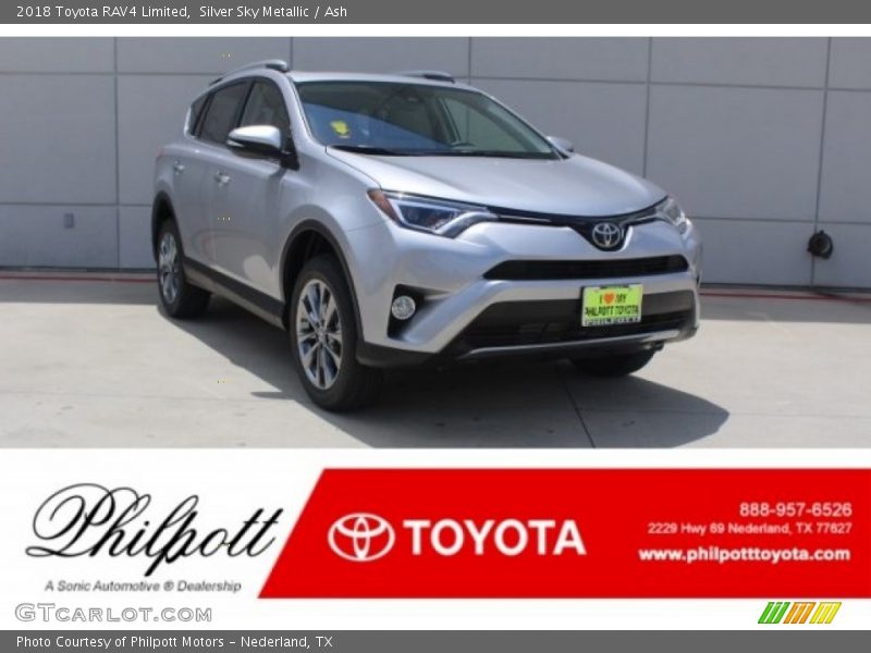 Silver Sky Metallic / Ash 2018 Toyota RAV4 Limited