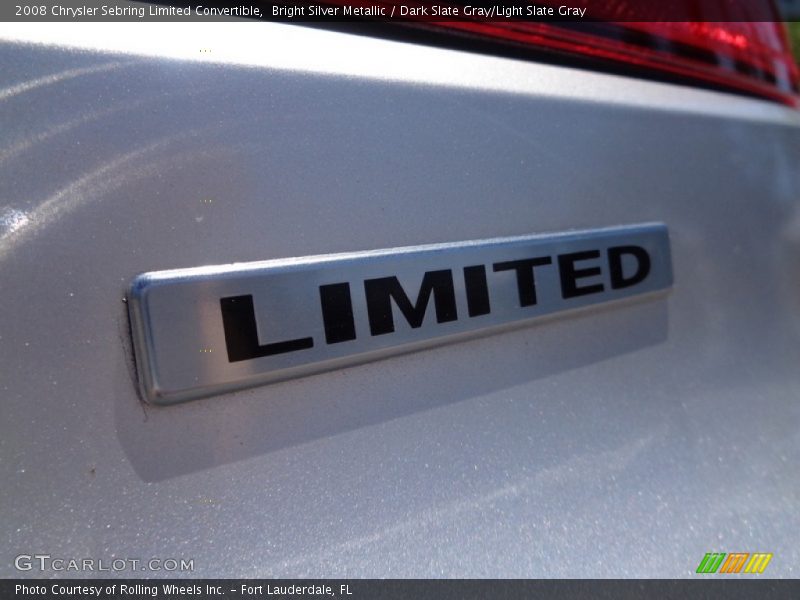 Bright Silver Metallic / Dark Slate Gray/Light Slate Gray 2008 Chrysler Sebring Limited Convertible