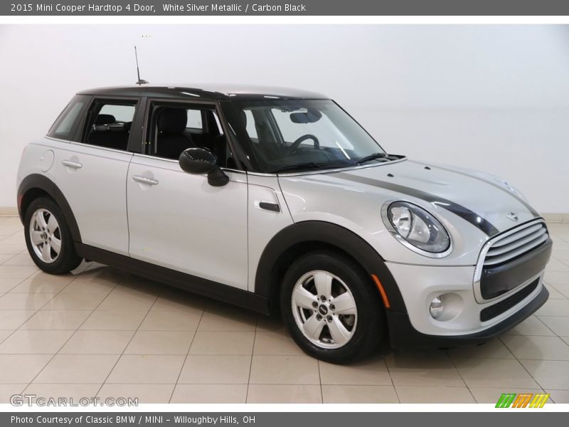 White Silver Metallic / Carbon Black 2015 Mini Cooper Hardtop 4 Door