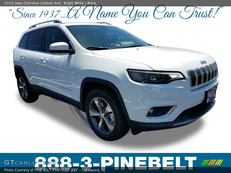 Bright White / Black 2019 Jeep Cherokee Limited 4x4
