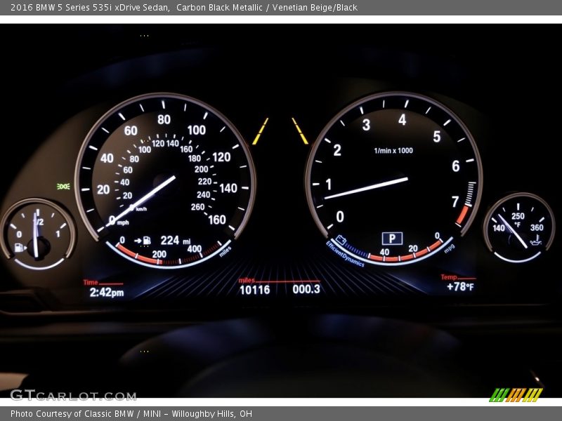 Carbon Black Metallic / Venetian Beige/Black 2016 BMW 5 Series 535i xDrive Sedan