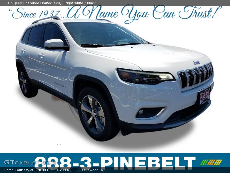 Bright White / Black 2019 Jeep Cherokee Limited 4x4