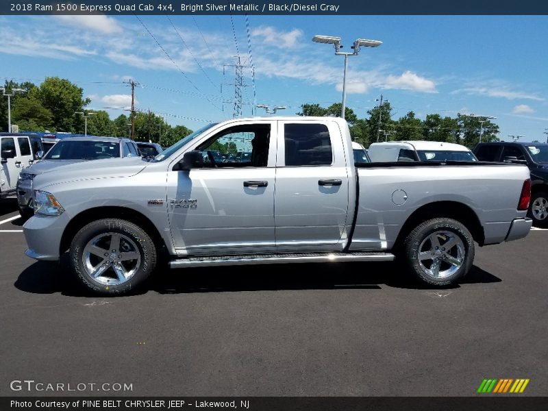 Bright Silver Metallic / Black/Diesel Gray 2018 Ram 1500 Express Quad Cab 4x4