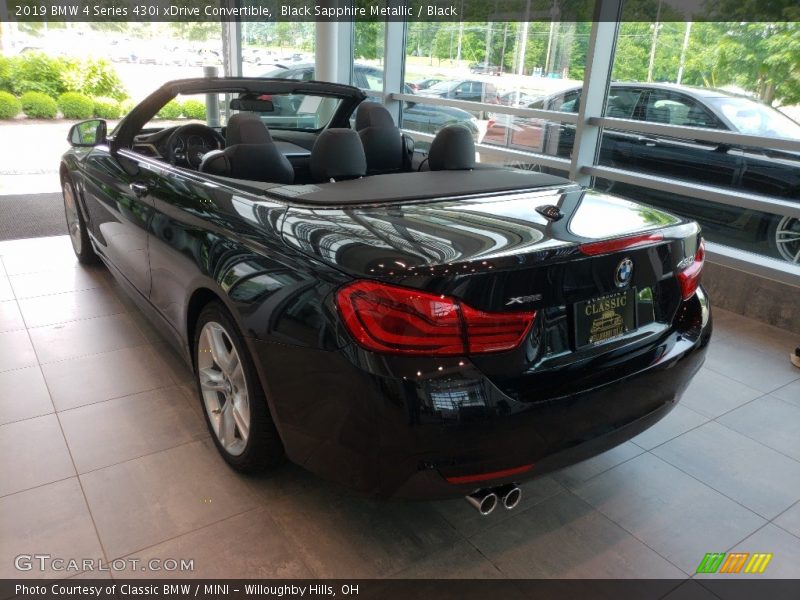Black Sapphire Metallic / Black 2019 BMW 4 Series 430i xDrive Convertible