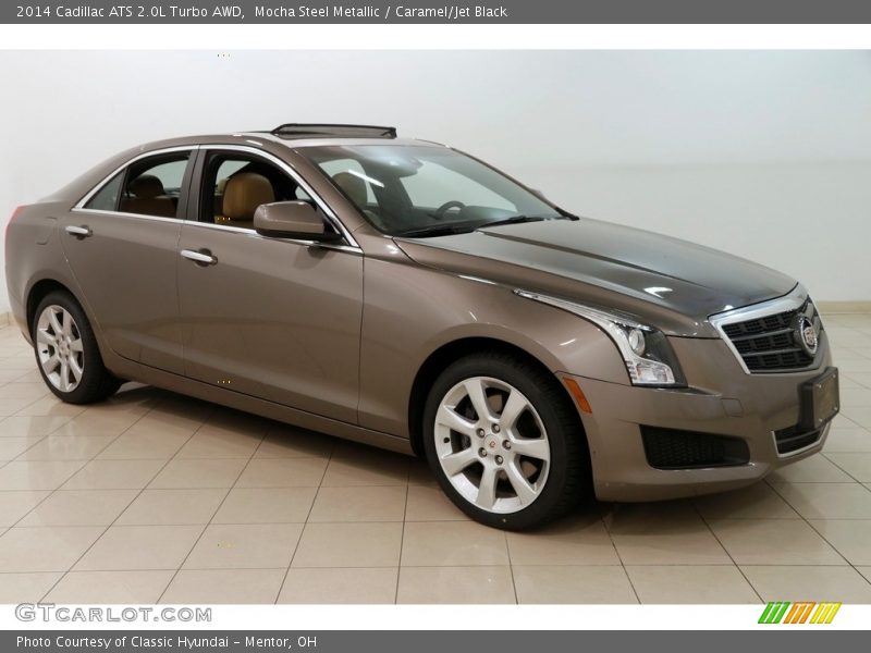 Mocha Steel Metallic / Caramel/Jet Black 2014 Cadillac ATS 2.0L Turbo AWD