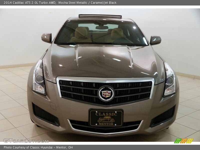 Mocha Steel Metallic / Caramel/Jet Black 2014 Cadillac ATS 2.0L Turbo AWD