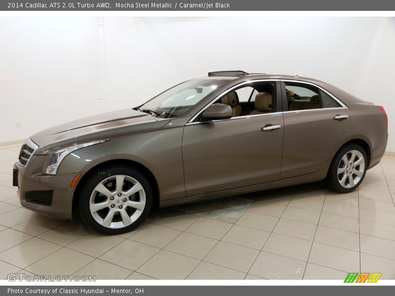 Mocha Steel Metallic / Caramel/Jet Black 2014 Cadillac ATS 2.0L Turbo AWD