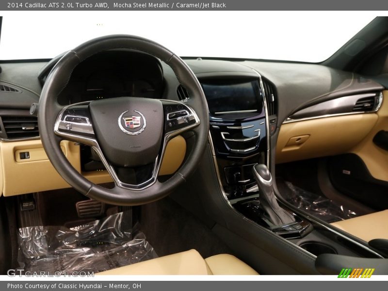 Mocha Steel Metallic / Caramel/Jet Black 2014 Cadillac ATS 2.0L Turbo AWD