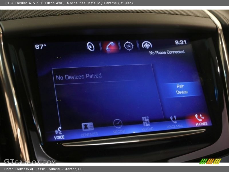 Mocha Steel Metallic / Caramel/Jet Black 2014 Cadillac ATS 2.0L Turbo AWD
